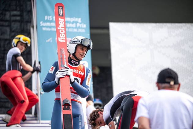Wisla 01.08.2026 Ski jumping, Skispringen, Ski, nordisch FIS Summer Grand Prix 2026 on Adam Malysz Wisla Malinka Hill. Day 1. Training. --- Skoki Narciarskie. FIS Letnie Grand Prix 2026 na Skoczni im. Adama Malysza w Wisle Malince. Dzien 1. Trening Persons shown : Piotr Zyla Fot. Kai Taller Arena Akcji NEWSPIX.PL --- newspix.pl POLAND OUT! 