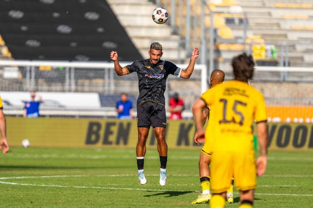 Header by Mika Hanrath of Alemannia Aachen, 15 Roda Kerkrade vs. Alemannia Aachen, Soccer, International Friendly, 2026–2027 Season, August 1, 2026, Roda Kerkrade vs. Alemannia Aachen, soccer, international friendly, 2026–2027 season, August 1, 2026, Kerkrade Copyright: xEibner-Pressefoto J.xDerondeaux EP_JDU