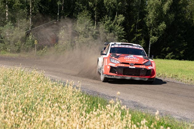 IPA87168684 - Driver Takamoto Katsuta and co-driver Aaron Johnston of Team Toyota Gazoo Racing WRT, driving a Toyota GR Yaris Rally1, are in third place on the third day of the race during the FIA World Rally Championship WRC, Motorsport Rallye, WM Secto Rally Finland 2026, August 1, 2026, in Jyväskylä, Finland.  Copyright: xLucaxBarsali IPAxSportx xx 87168684