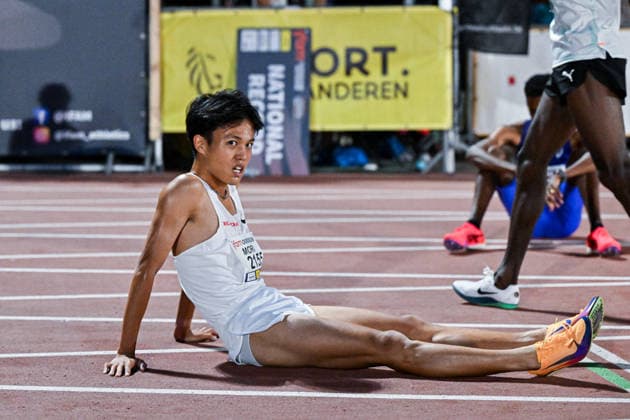 IFAM outdoor Oordegem 2026 Nagiya Mori (JAPAN) runs 5000m MEN pictured during IFAM outdoor Oordegem , on Saturday 1 August 2026 in Oordegem , Belgium . PHOTO ISOSPORT Stijn Audooren Oordegem Belgium  Copyright: xStijnxAudoorenx 20260801_221049_SA1_9883