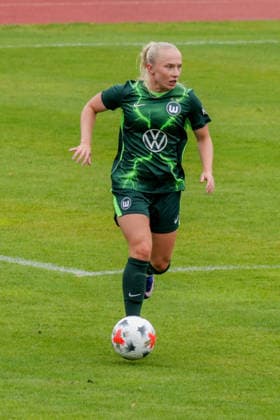 August 1, 2026, xgrfx, Women s Soccer Friendly Match, RB Leipzig vs. VfL Wolfsburg, featuring Thea Bjelde (VfL Wolfsburg). DFL and DFB regulations prohibit any use of photographs as image sequences and or quasi-video. Leipzig
