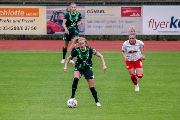 August 1, 2026, xgrfx, Women s Soccer Friendly Match, RB Leipzig vs. VfL Wolfsburg, Janina Minge (VfL Wolfsburg), DFL, DFB. REGULATIONS PROHIBIT ANY USE OF PHOTOGRAPHS AS IMAGE SEQUENCES AND OR QUASI-VIDEO, Leipzig