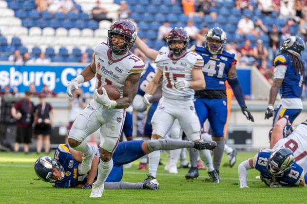 Jonathan Scott Rhein Fire, 11, GER Rhein Fire vs. Alpine Rams, American Football, AFLE, 2026 Season, August 1, 2026 GER Rhein Fire vs. Alpine Rams, American Football, AFLE, 2026 Season, August 1, 2026, Duisburg Copyright: xEibner-Pressefoto FabianxFriesex EP_FFE