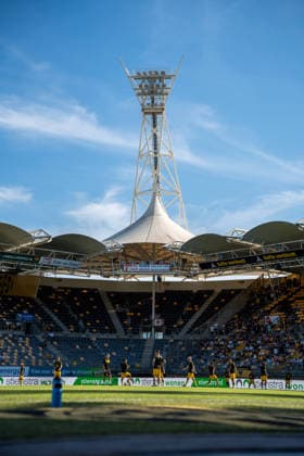 Floodlight tower at Parkstad Limburg Stadium: Roda Kerkrade vs. Alemannia Aachen, Soccer, International Friendly, 2026–2027 Season, August 1, 2026, Roda Kerkrade vs. Alemannia Aachen, Soccer, International Friendly, 2026–2027 Season, August 1, 2026, Kerkrade Copyright: xEibner-Pressefoto J.xDerondeaux EP_JDU