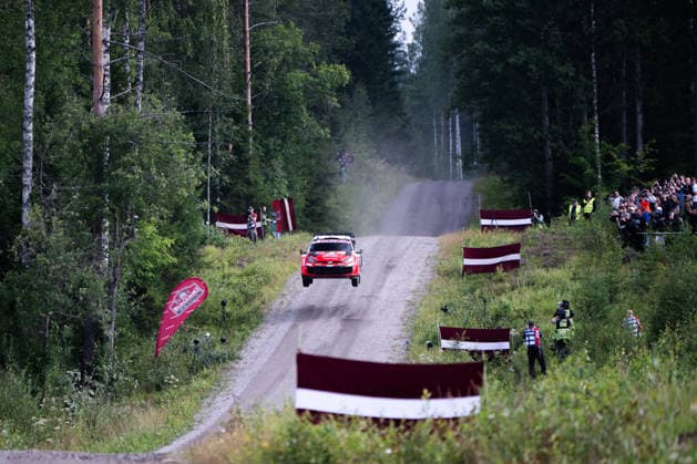 2026 FIA WRC, Motorsport Rallye, WM Secto Rally Finland Takamoto Katsuta and co-driver Aaron Johnston of Team Toyota Gazoo Racing WRT in their Toyota GR Yaris Rally1 car during the third day of the FIA World Rally Championship Secto Rally Finland 2026 in Jyvaskyla, Finland. Jyväskylä Finland  Copyright: xLucaxBarsalix originalFilename:barsali-wrcsecto260801_npr79.jpg