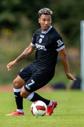 Friendly Match 26 vs. 27: VfL Osnabrück vs. SV Meppen on August 1, 2026, at Blau Weiss Schinkel in Osnabrück; Oliver Schmitt (Meppen) in possession of the ball MT