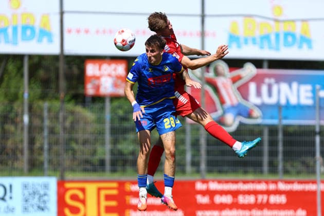 5 Moritz Frahm, FC Eintracht Norderstedt, 28 Steffen Rohwedder SV Atlas Delmenhorst Men s Soccer I Regionalliga Nord I 2026–2027 Season I Matchday 1 I FC Eintracht Norderstedt vs. SV Atlas Delmenhorst I August 2, 2026 I Edmund Plambeck Stadium