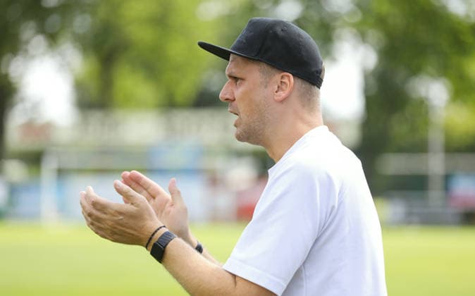 Photo: Coach Björn Sörensen, Todesfelde Soccer, Regionalliga Nord, Matchday 1 on Sun, Aug. 2, 2026: SV Todesfelde vs. FC St. Pauli II