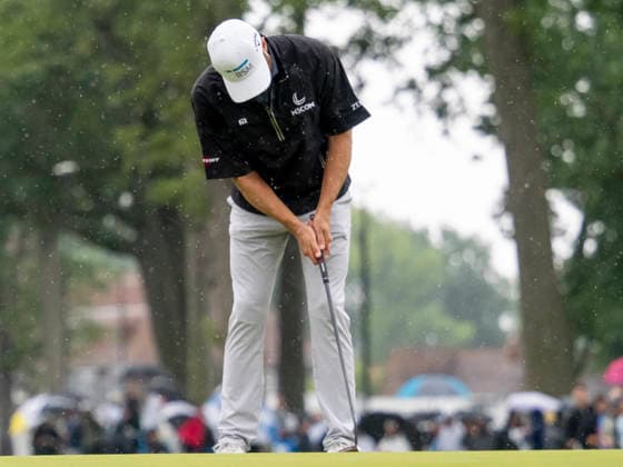 DETROIT, MI - AUGUST 02: Chris Kirk (USA) putts the ball during the final round of the Rocket Classic at Detroit Golf Club on August 02, 2026, in Detroit, Michigan. (Photo by Joseph Weiser Icon Sportswire) GOLF: AUG 02 PGA, Golf Herren Rocket Classic EDITORIAL USE ONLY Icon260802038