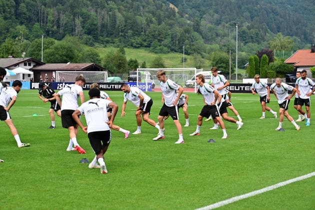 August 2, 2026 Rottach Egern Soccer, Men s, 2026–2027 Season, Borussia Mönchengladbach Training Camp, Training Drill. DFL regulations prohibit any use of photographs as image sequences and or quasi-video. Am Birkenmoos Stadium, Bavaria, Germany