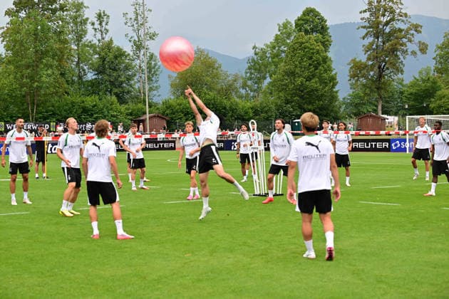 August 2, 2026 Rottach Egern Soccer, Men s, 2026–2027 Season, Training Camp with Borussia Mönchengladbach: Fun Session with a Pilates Ball. DFL regulations prohibit any use of photographs as image sequences and or quasi-video. Am Birkenmoos Stadium, Bavaria, Germany