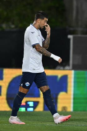 IPA87198357 - Mattia Zaccagni of S.S. Lazio celebrates after scoring the goal that tied the game at 1-1 during a preseason friendly match between Ascoli Calcio 1898 and S.S. Lazio at the Cino and Lillo Del Duca Stadium on August 2, 2026, in Ascoli, Italy.  Copyright: xDomenicoxCippitelli IPAxSportx xx 87198357