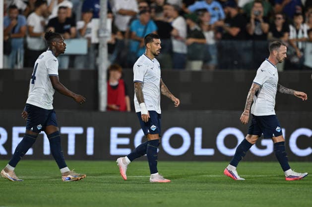 IPA87198455 - Mattia Zaccagni of S.S. Lazio celebrates after scoring the goal that tied the game at 1-1 during a preseason friendly match between Ascoli Calcio 1898 and S.S. Lazio at the Cino and Lillo Del Duca Stadium on August 2, 2026, in Ascoli, Italy.  Copyright: xDomenicoxCippitelli IPAxSportx xx 87198455
