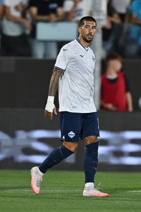 IPA87198457 - Mattia Zaccagni of S.S. Lazio celebrates after scoring the goal that tied the game at 1-1 during a preseason friendly match between Ascoli Calcio 1898 and S.S. Lazio at the Cino and Lillo Del Duca Stadium on August 2, 2026, in Ascoli, Italy.  Copyright: xDomenicoxCippitelli IPAxSportx xx 87198457