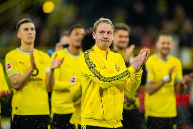 May 8, 2026 Soccer, 2025–2026, Bundesliga 1, Matchday 33, Borussia Dortmund vs. Eintracht Frankfurt, Julian Brandt, Dortmund. DFL regulations prohibit any use of photographs as image sequences and or quasi-video.