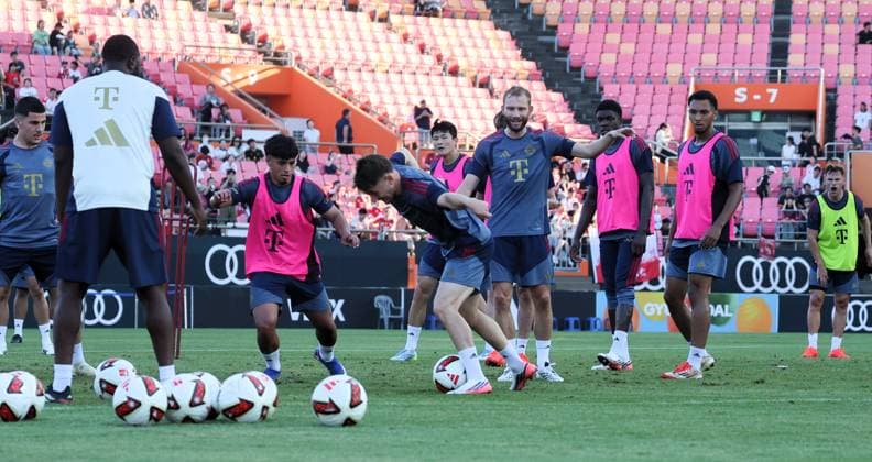 SKO, Konrad Laimer FC Bayern Munich 27, FC Bayern Munich open practice ahead of the friendly match against Jeju SK, 2026–27 season, March 8, 2026, Bayern Munich, South Korea Copyright: xEibner-Pressefotox EP_JNL