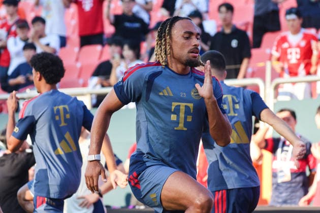 SKO, Sacha Boey, FC Bayern Munich 23, FC Bayern Munich open practice ahead of the friendly match against Jeju SK, 2026–27 season, March 8, 2026, Bayern Munich, South Korea, Jeju Copyright: xEibner-Pressefotox EP_JNL