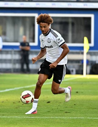 August 1, 2026, xfux, soccer friendly match, SV Waldhof Mannheim vs. Eintracht Frankfurt, from left: Jean Matteo Bahoya, Eintracht Frankfurt. EXEMPTION: DFL and DFB regulations prohibit any use of photographs as image sequences and or quasi-video. Mannheim