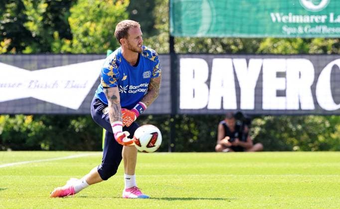 GER, Bayer 04 Leverkusen Training Camp in Blankenhain, August 3, 2026, Blankenhain, GER, 2026–2027 Season, Bundesliga 1, Bayer 04 Leverkusen Training Camp in Pictures: Goalkeeper Mark Flekken. DFL regulations prohibit any use of photographs as image sequences and or quasi-video.