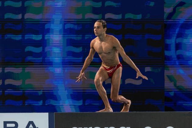 SWIMMING - EAC 2026 PARIS,FRANCE,03.AUG.26 - SWIMMING - European Aquatics Championships Paris 2026, artistic swimming, solo free, men. Image shows David Martinez Delgado (SWE).  GEPAxpictures xPhilippxBrem