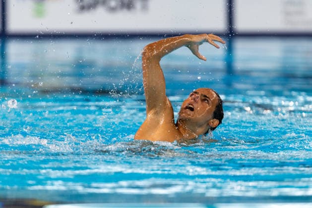 SWIMMING - EAC 2026 PARIS,FRANCE,03.AUG.26 - SWIMMING - European Aquatics Championships Paris 2026, artistic swimming, solo free, men. Image shows David Martinez Delgado (SWE).  GEPAxpictures xPhilippxBrem