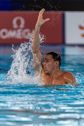 SWIMMING - EAC 2026 PARIS,FRANCE,03.AUG.26 - SWIMMING - European Aquatics Championships Paris 2026, artistic swimming, solo free, men. Image shows Filippo Pelati (ITA).  GEPAxpictures xPhilippxBrem