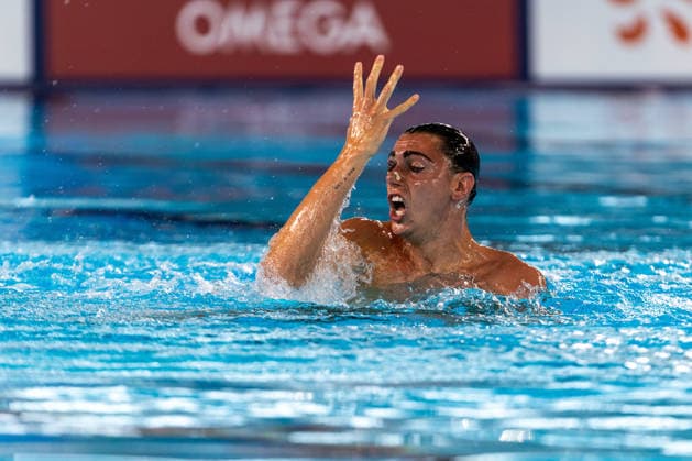 SWIMMING - EAC 2026 PARIS,FRANCE,03.AUG.26 - SWIMMING - European Aquatics Championships Paris 2026, artistic swimming, solo free, men. Image shows Filippo Pelati (ITA).  GEPAxpictures xPhilippxBrem
