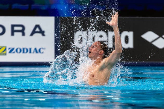 SWIMMING - EAC 2026 PARIS,FRANCE,03.AUG.26 - SWIMMING - European Aquatics Championships Paris 2026, artistic swimming, solo free, men. Image shows Zakhar Trofimov (NAB).  GEPAxpictures xPhilippxBrem