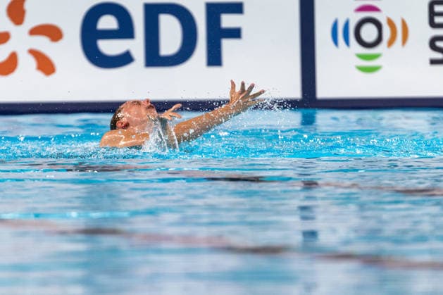 SWIMMING - EAC 2026 PARIS,FRANCE,03.AUG.26 - SWIMMING - European Aquatics Championships Paris 2026, artistic swimming, solo free, men. Image shows Zakhar Trofimov (NAB).  GEPAxpictures xPhilippxBrem