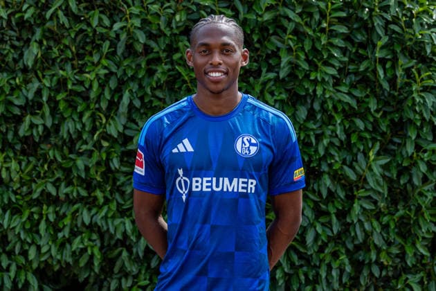 August 3, 2026, Photo shoot for the 2026–2027 season at FC Schalke 04, Bundesliga 1, , Junior Adamu, FC Schalke 04, Gelsenkirchen, Veltins Arena, North Rhine-Westphalia, Germany, xRHR, PHOTO DEx Copyright: DennisxEwert RHR-FOTOx RHR-FOTO DE