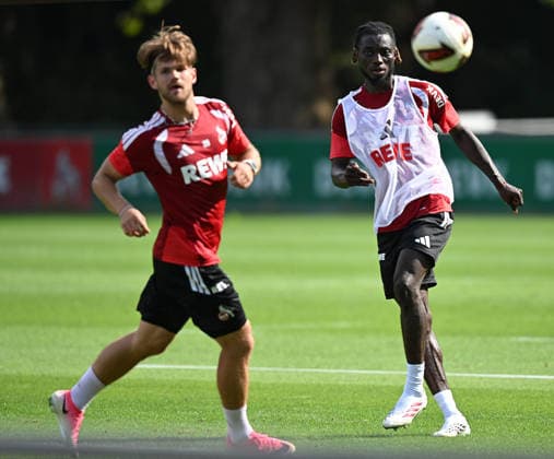 August 3, 2026, xophax, Soccer, Bundesliga 1, 1. FC Köln Training at the Geissbockheim of 1. FC Köln: Gideon Mensah (1. FC Köln, right) and Jan Thielmann (1. FC Köln, left), Cologne
