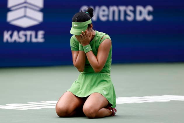 Washington DC Open tennis tournament Alexandra Eala of the Philippines celebrates after beating Jessica Pegula of the USA in their Women™s Final match at the Washington DC Open tennis tournament, in Washington, DC, USA, 03 August 2026. WASHINGTON DC UNITED STATES  Copyright: xWILLxOLIVERx