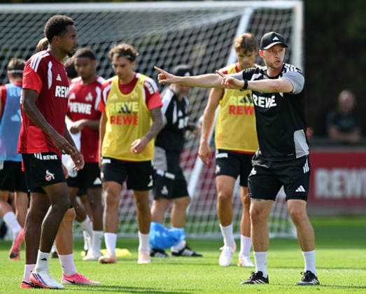 August 3, 2026, xophax, Soccer, Bundesliga 1, 1. FC Köln training session at the Geissbockheim, 1. FC Köln coach Rene Wagner, right: 1. FC Köln, Cologne