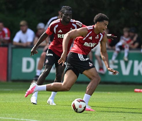 August 3, 2026, xophax, Soccer, Bundesliga 1, 1. FC Köln Training at the Geissbockheim of 1. FC Köln: Gideon Mensah (left) and Jahmai Simpson Pusey, Cologne