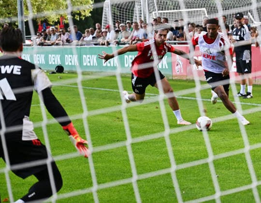 August 3, 2026, xophax, Soccer, Bundesliga 1, 1. FC Köln Training at the Geissbockheim of 1. FC Köln: Julian Pauuli (left) and Maik Afri Akumu, both of 1. FC Köln, Cologne