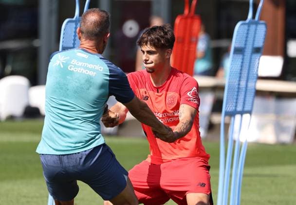 GER, Bayer 04 Leverkusen Training Camp in Blankenhain, August 3, 2026, Blankenhain, GER, 2026–2027 Season, Bundesliga 1, Bayer 04 Leverkusen Training Camp in Pictures: Afonsô Moreira of Leverkusen during an exercise. DFL regulations prohibit any use of photographs as image sequences and or quasi-video.