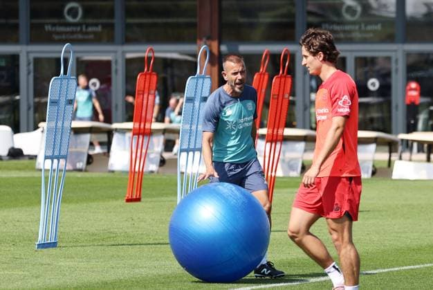 GER, Bayer 04 Leverkusen Training Camp in Blankenhain, August 3, 2026, Blankenhain, GER, 2026–2027 Season, 1. Bundesliga, Bayer 04 Leverkusen Training Camp in Pictures: Miguel Angel Campos, Head of Performance. DFL regulations prohibit any use of photographs as image sequences and or quasi-video.