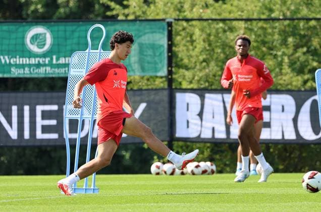 GER, Bayer 04 Leverkusen Training Camp in Blankenhain, August 3, 2026, Blankenhain, GER, 2026–2027 Season, Bundesliga 1, Bayer 04 Leverkusen Training Camp in Pictures: Ibrahim Maza, Leverkusen on the Ball. DFL regulations prohibit any use of photographs as image sequences and or quasi-video content.