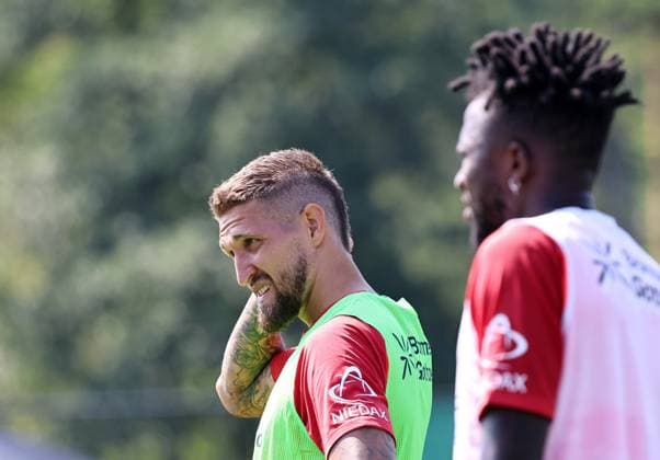 GER, Bayer 04 Leverkusen Training Camp in Blankenhain, August 3, 2026, Blankenhain, GER, 2026–2027 Season, Bundesliga 1, Bayer 04 Leverkusen Training Camp in Pictures: Robert Andrich, Leverkusen. DFL regulations prohibit any use of photographs as image sequences and or quasi-video content.