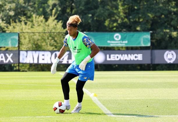 GER, Bayer 04 Leverkusen Training Camp in Blankenhain, August 3, 2026, Blankenhain, GER, 2026–2027 Season, Bundesliga 1, Bayer 04 Leverkusen Training Camp in Pictures: Goalkeeper Isaiah John. DFL regulations prohibit any use of photographs as image sequences and or quasi-video.