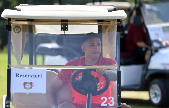 GER, Bayer 04 Leverkusen Training Camp in Blankenhain, August 3, 2026, Blankenhain, GER, 2026–2027 Season, Bundesliga 1, Bayer 04 Leverkusen Training Camp in Pictures: Equi Fernandez, Leverkusen. DFL regulations prohibit any use of photographs as image sequences and or quasi-video content.