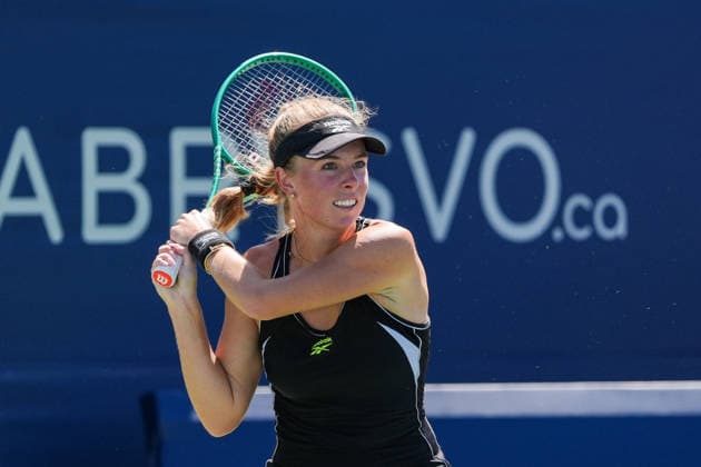 WTA, Tennis Damen Masters 1000 National Bank Open Toronto 2026 - Round of 128 - Day 3 Magdalena French of Poland plays a backhand during the Women™s Singles round of 128 match against Leolia Jeanjean of France on day 3 of the WTA Masters 1000 National Bank Open at Sobeys Stadium on August 3, 2026, in Toronto, Canada. (Photo by Leonardo Ramirez Eyepix Group) Copyright: xLeonardoxRamirezx xEyepixxGroupx LR03082026-08717