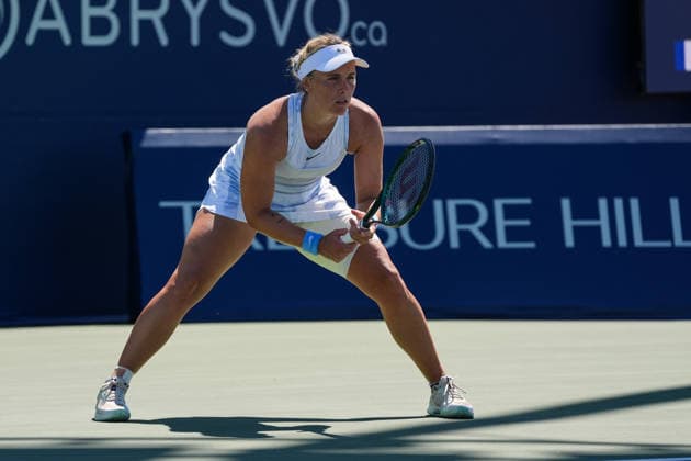 WTA, Tennis Damen Masters 1000 National Bank Open Toronto 2026 - Round of 128 - Day 3 Leolia Jeanjean of France reacts during the Women™s Singles round of 128 match against Magdalena French of Poland on day 3 of the WTA Masters 1000 National Bank Open at Sobeys Stadium on August 3, 2026, in Toronto, Canada. (Photo by Leonardo Ramirez Eyepix Group) Copyright: xLeonardoxRamirezx xEyepixxGroupx LR03082026-09507