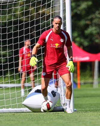 RB Leipzig (AUT) Training Camp, Bundesliga, Saalfelden, August 4, 2026, Gut Brandlhof, Soccer, Bundesliga, GER, RB Leipzig training camp in Saalfelden am Steinernen Meer (AUT), Pictured: New signing, goalkeeper ¯rjan Oerjan Nyland, Picture Point