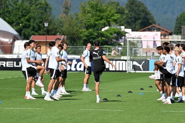 August 4, 2026 Rottach Egern Soccer, Men s, 2026–2027 Season, Borussia Mönchengladbach Training Camp, Training Drill. DFL regulations prohibit any use of photographs as image sequences and or quasi-video. Am Birkenmoos Stadium, Bavaria, Germany