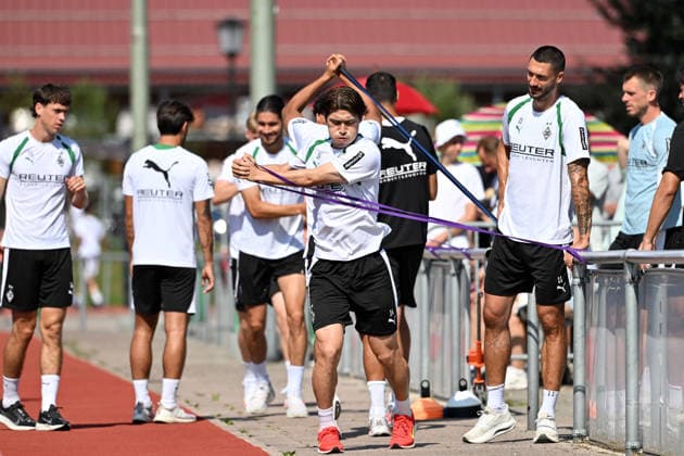 August 4, 2026 Rottach Egern Soccer, Men s, 2026–2027 Season, Borussia Mönchengladbach Training Camp, Training Drill with Daiki Hashioka, Gladbach. DFL regulations prohibit any use of photographs as image sequences and or quasi-video. Am Birkenmoos Stadium, Bavaria, Germany