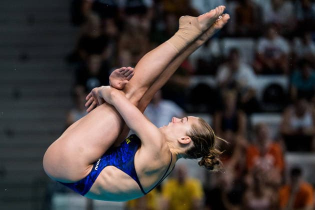 August 4, 2026: Elna Widerström of Sweden competes in the women’s 3-meter springboard diving preliminaries on day five of the 2026 European Aquatics Championships on August 4, 2026 in Saint-Denis. Photo by Joel Marklund, BILDBYRAN, code JM JM0830 bbeng diving 2026 European Aquatics Championships women s Sweden  Copyright: JOELxMARKLUND BB260804JM001