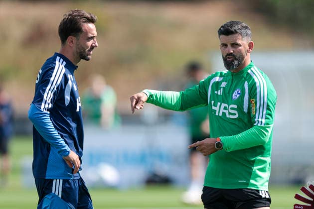 August 4, 2026, Soccer, FC Schalke 04 training session featuring Kenan Karaman, FC Schalke 04, Coach Miron Muslic, FC Schalke 04, Gelsenkirchen, FC Schalke 04 training facility, North Rhine-Westphalia, Germany, xRHR, PHOTO YYx Copyright: RHR-FOTOx RHR-FOTO YY