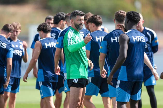 August 4, 2026, Soccer, FC Schalke 04 practice, Coach Miron Muslic, FC Schalke 04 welcomes its players, Gelsenkirchen, FC Schalke 04 training facility, North Rhine-Westphalia, Germany, xRHR, PHOTO YYx Copyright: RHR-FOTOx RHR-FOTO YY