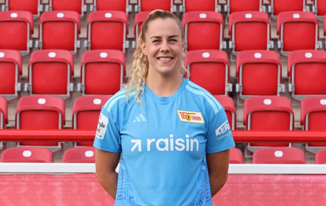 Goalkeeper Cara Bösl, 1. FC Union Berlin (FCU), Soccer, Women s Bundesliga, Portrait Session, 2026–2027 Season, Headshot, Portrait, Introduction, Presentation, Press Event, GER 04 08 2026